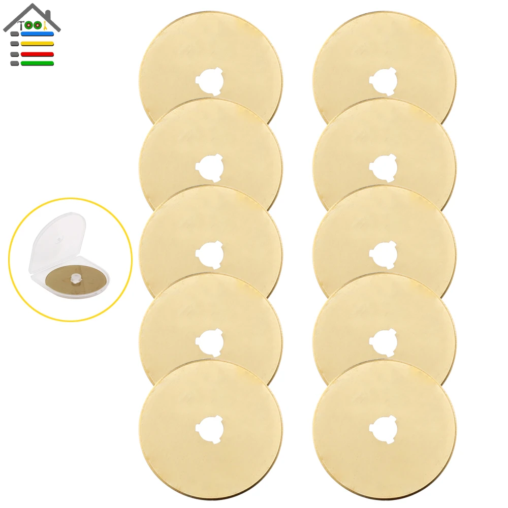 10Pcs Titanium Coated Rotary Cutter Blades 28mm 45mm 60mm fit for Olfa