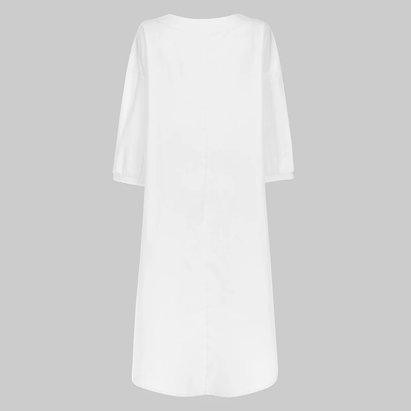 5xl женское летнее платье с рукавом 3/4, сплошное асимметричное платье размера плюс с круглым вырезом, повседневные свободные платья для вечеринок, женское платье Vestidos