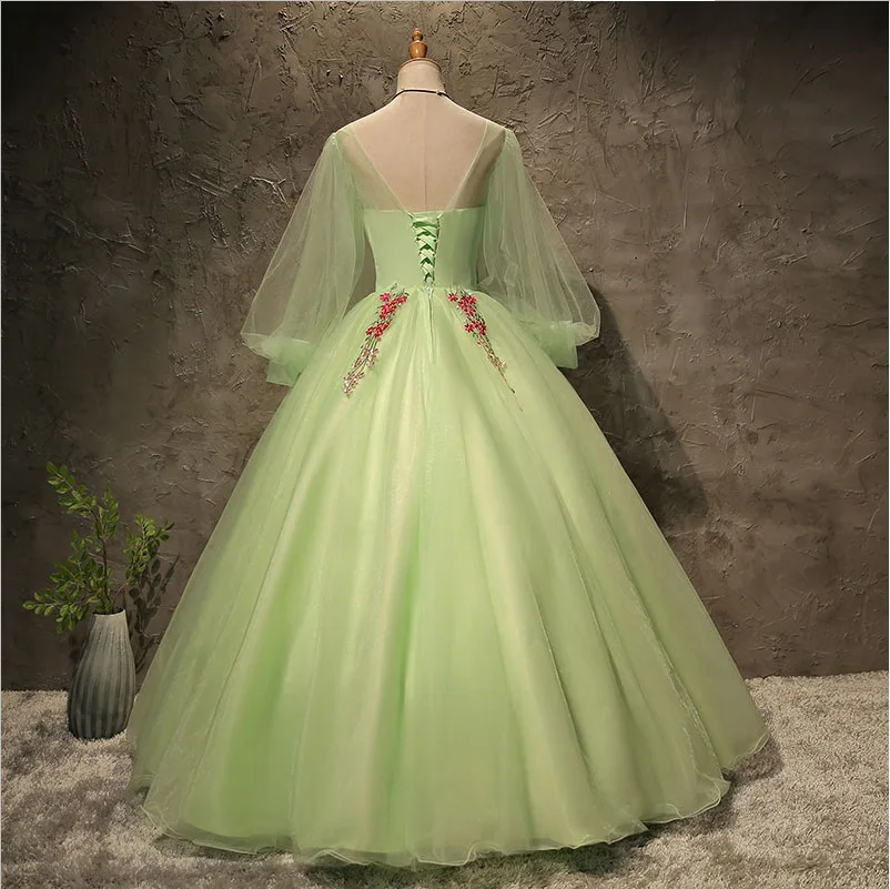 Нежное зеленое бальное платье, Пышное Бальное Платье, vestido de 15 anos de debutante, милое 16 платьев, Дубай, арабское бальное платье
