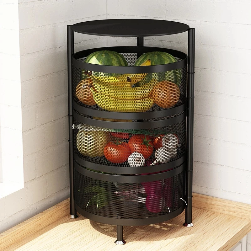 Rotatable Kitchen Shelf Rack, Round Layered Shelf Storage Racks
