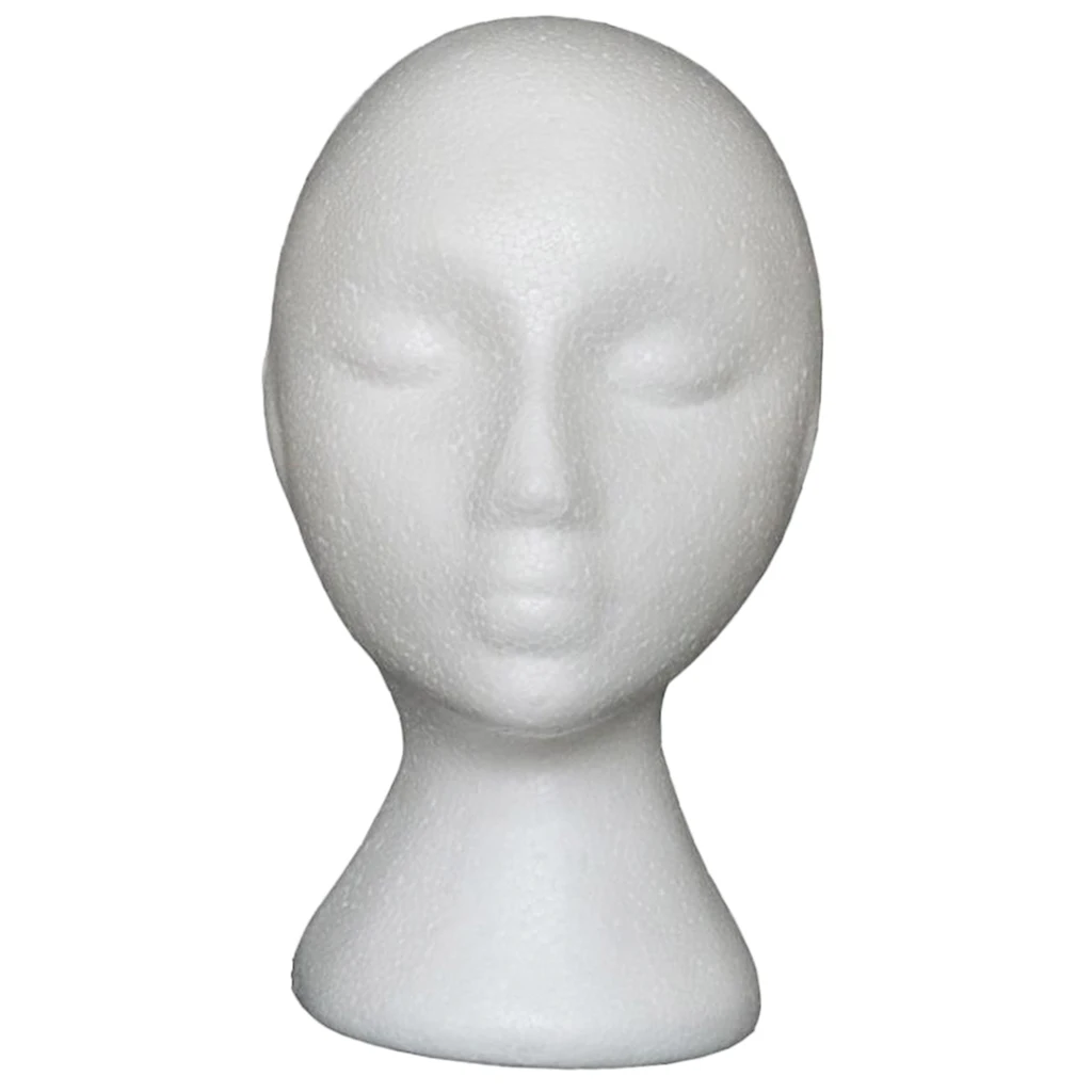Female Styrofoam Wig Head Mannequins Manikin, Women`s Wigs, Hats & Hairpieces Displaying Model Head, White Color