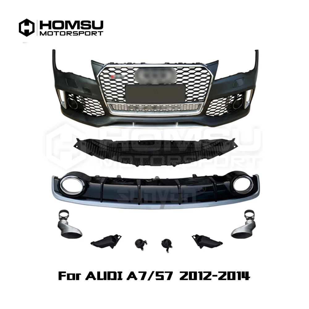 

PP Material Wide Body Kits Front Rear lip Spoiler for A7 Sline S7 to RS7 Style 2007-2014 car bumper protector