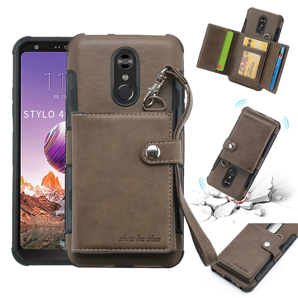 Роскошный чехол-бумажник из искусственной кожи в стиле ретро для LG Q7/Q7+/Q7 Aipha V30 Q Stylo4/Q, стилус, держатель для карт, откидной Чехол s