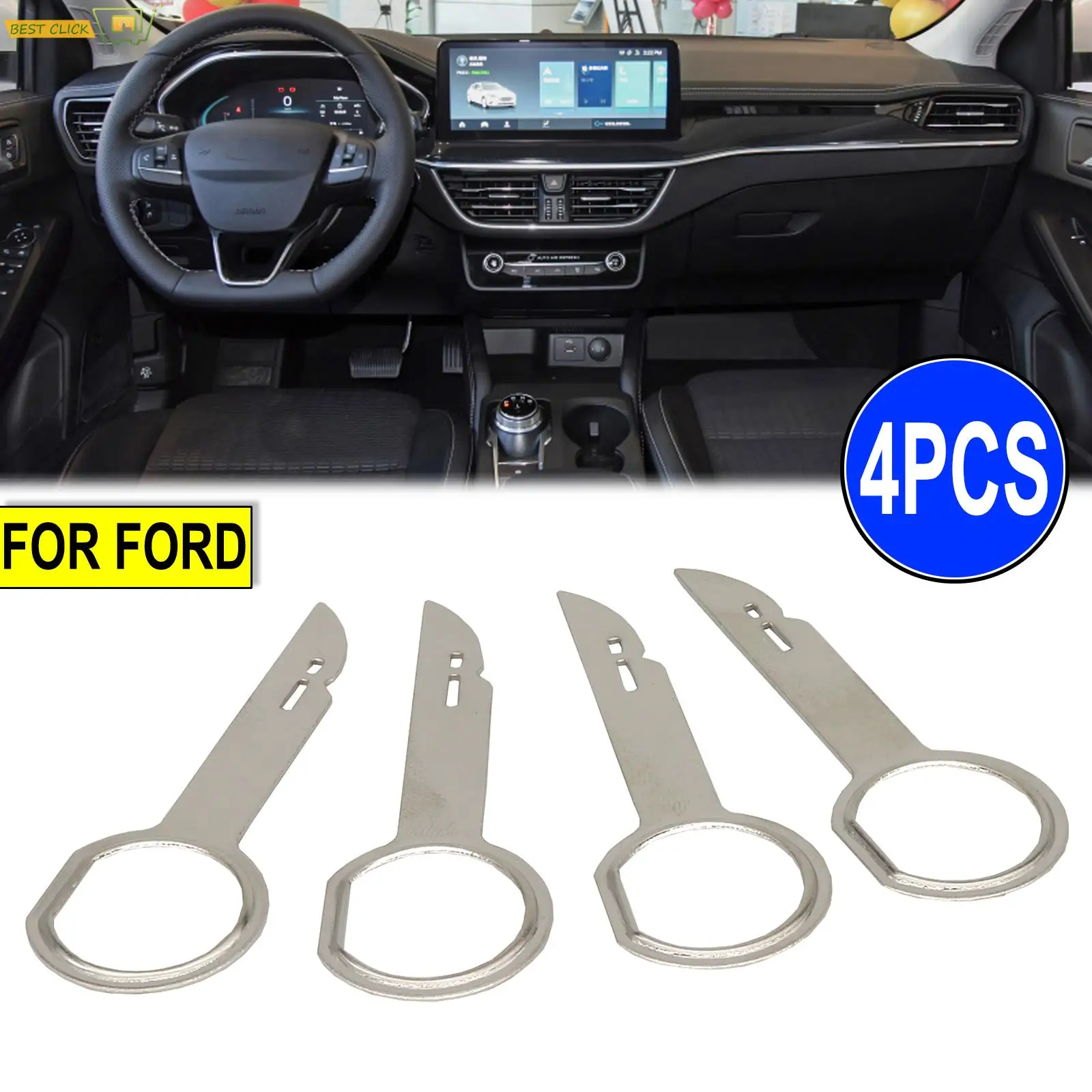 4Pcs Radio CD Stereo Entfernung Schlüssel Release Pin Extractor Für Ford Focus Mondeo C-Max Fiesta Transit Auto extraktion Installieren Werkzeuge