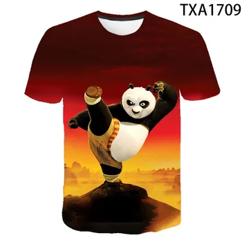 

2020 men and women new casual short-sleeved fashion Kung Fu Panda 3D printed children's clothing wild quick-drying T-shirt