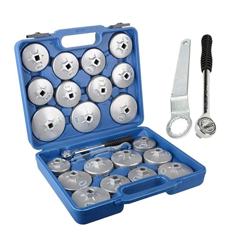  23Pack Adjustable Oil Filter Wrench Removal Tools Set Car Kit Tool