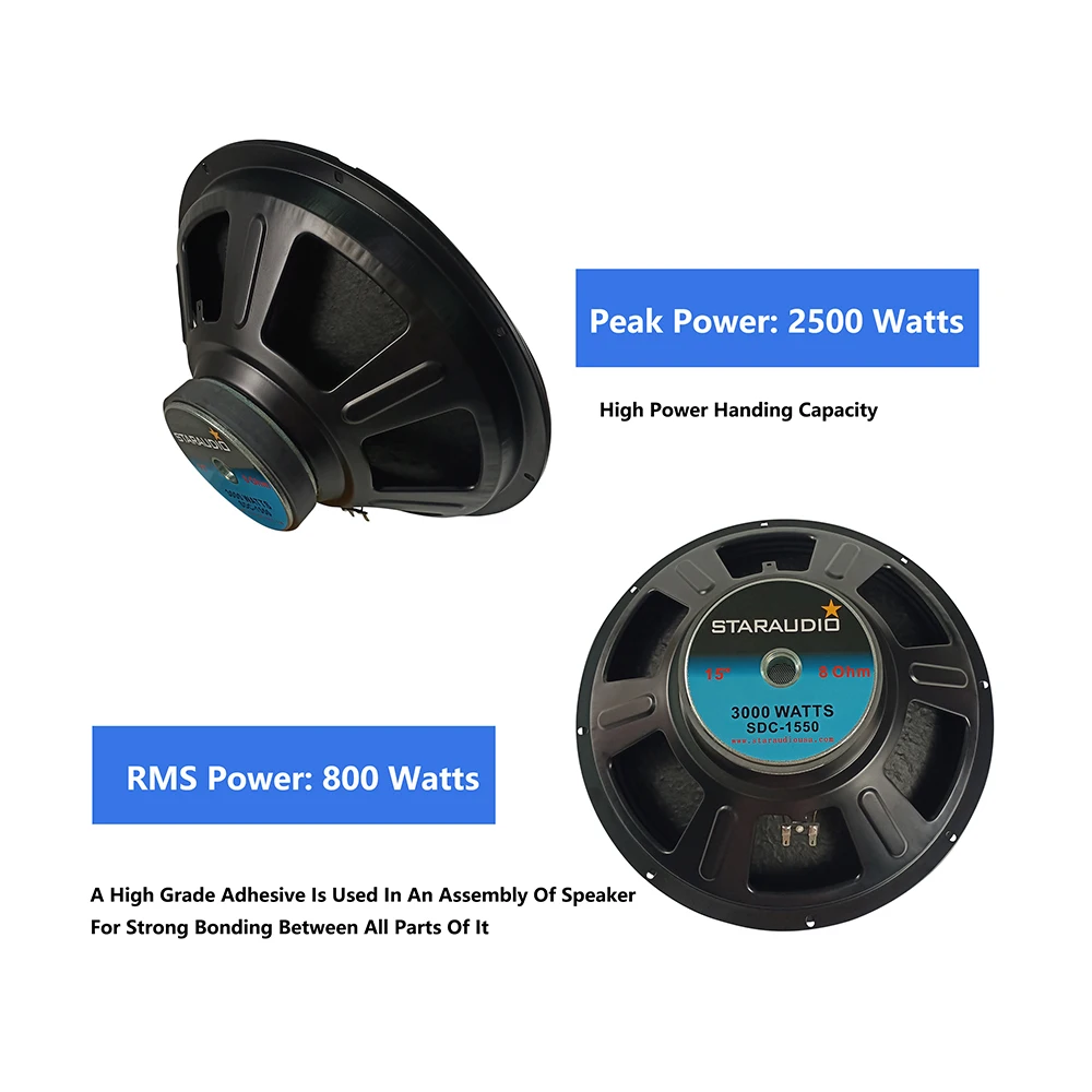 2500W 15 inch speaker subwoofer system