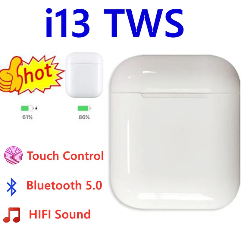 

i13 TWS Wireless Earphone Bluetooth 5.0 Headsets Touch Control Earbuds Headphone i13 for All Smart Phone PK i11 i13 i15 I20 TWS