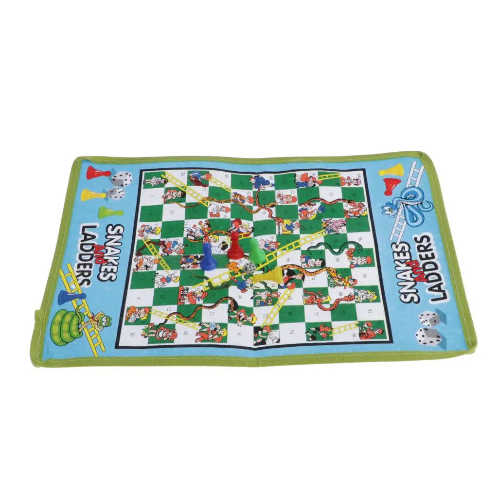Non-woven Snakes & Ladders Traditional Family Outdoor Game Gift - 38cm*27cm