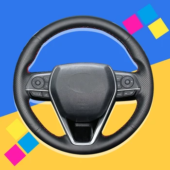 

Auto Braid On The Steering Wheel Cover for Toyota Camry 2018-2019 Avalon 2019 Corolla 2019-2020 RAV4 2019 Car Covers Car-styling