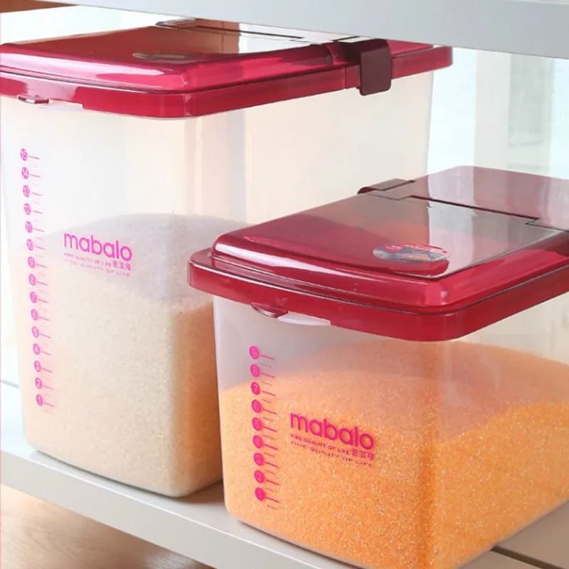 Бытовая емкость для риса большая хранения муки Влагонепроницаемая герметичная