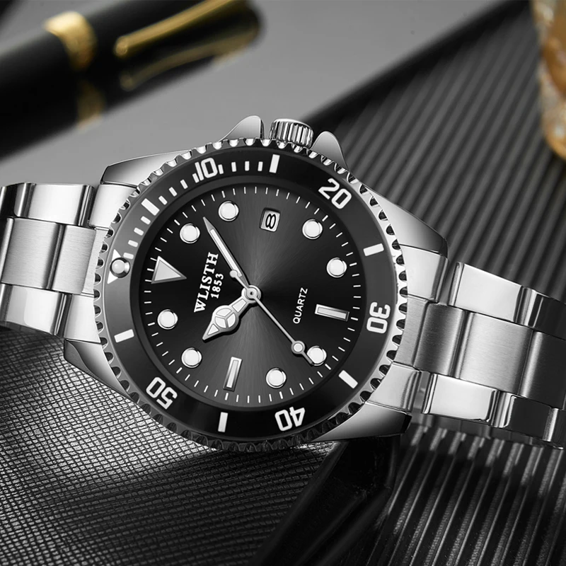 Мужские наручные часы Rolexable спортивные водонепроницаемые из нержавеющей стали с
