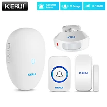 KERUI Wireless Doorbell Home Security Welcome Alarm Kit 57 chimes Smart Doorbell 80m PIR Motion Detector Window Sensor Door Bell
