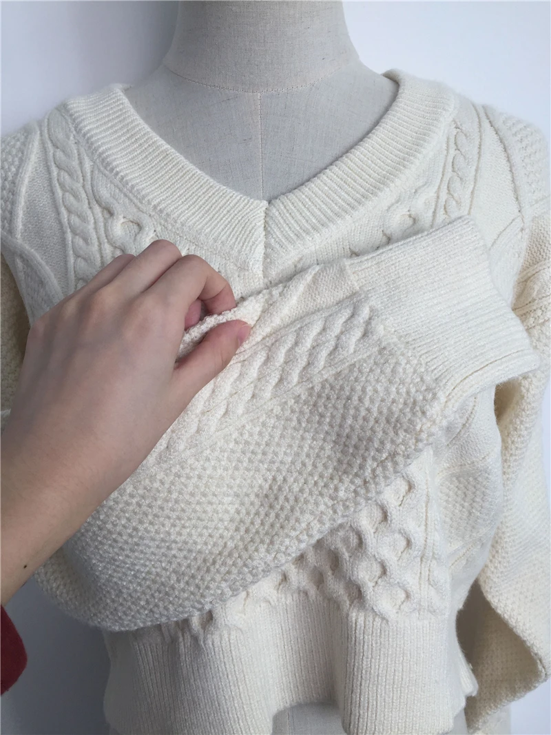 RUGOD женский свитер, пуловер с v-образным вырезом, теплый, с высокой талией, со шнуровкой сзади, толстый свитер, новинка, Зимняя мода, женские элегантные топы