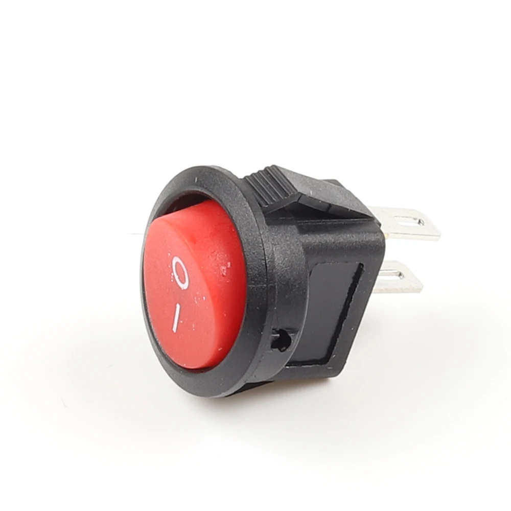5pcs  KCD1-105 Diameter Small Round Boat Rocker Switches Black Mini Round Black White Red 2 Pin ON-OFF Rocker Switch