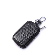 Мужская сумка для ключей из натуральной кожи с узором «крокодиловая кожа», Заводская Индивидуальная сумка для ключей,, однослойная сумка для ключей на молнии, модная
