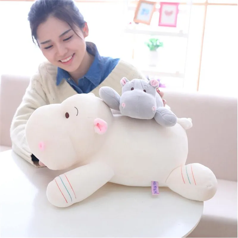 1 шт. 28/42/52 см Kawaii Hippo плюшевые куклы Мягкие Пуховые хлопковые подушки в виде