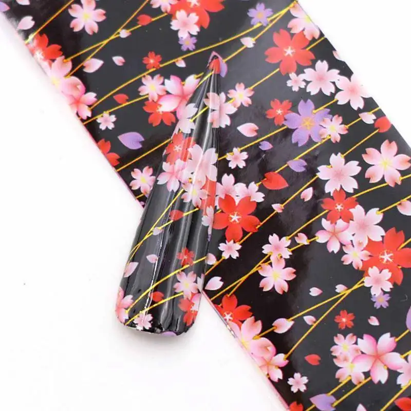 8Pcs Flower Series Nail Art Water Transfer Stickers Full Wraps Colorful Nail Art Decoration Floral On Nails DIY Manicure Tips