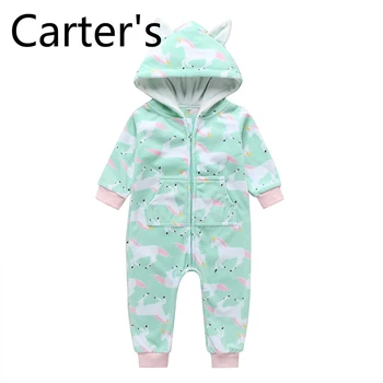 

Carters Baby Girl Newborn Baby Clothes Long-sleeved one-piece sweet and cute hooded Tip Top Recem Nacido Baby Twins Bodysuits