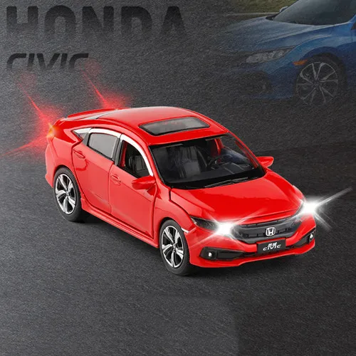 Свет и звук 1/32 Honda Civic игрушечные машины литья под давлением литья металла литья модель автомобиля игрушки для детей - Цвет: red