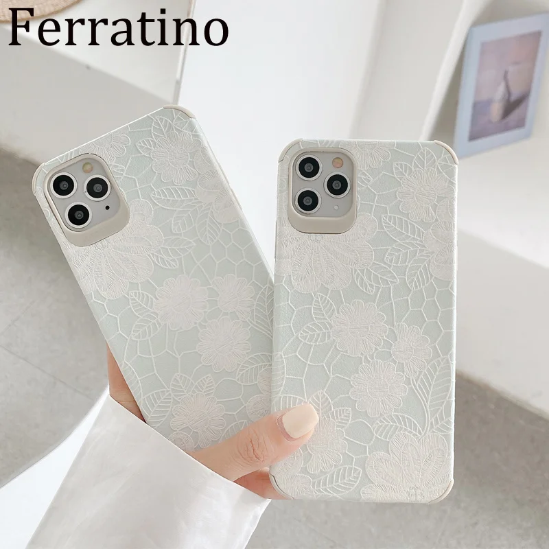

Luxury Lace Flower Relief New TPU Case For iPhone 11 XR 11Pro Max X XS Max 7 8 Plus SE 2020 Fashion Shockproof Phone Cover Coque