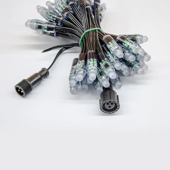 

DHL Free Shipping 1000pcs DC12V WS2811 Bullet LED Pixel Black Wire 4 Inch Spacing with ray wu/daniel/xconnect attached
