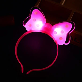 

LED Bow Headband Hairband DIY Kids Birthday Christmas Halloween Party Decorations Baby Girl Headbands Growing Party Supplies