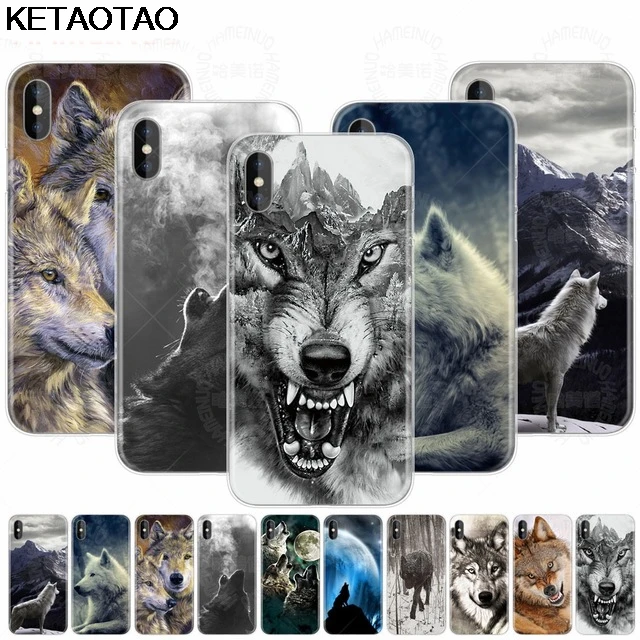 KETAOTAO волк животное чехол для телефона s для iPhone 4S SE 5C 5S 6S 7 8 Plus X XS XR 11 Pro Чехол кристально чистый мягкий TPU чехол s