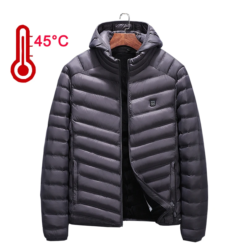 KENNTRICE New Usb Smart Thermostat Heating Winter Jacket Men Light Weight Heated Parkas Male Coat Winter