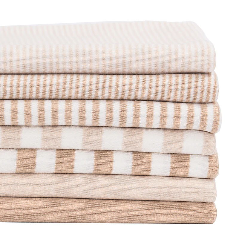 Бамбуковое волокно цветной хлопок смешанная двусторонняя ткань в полоску трикотажная одежда класса А ткань не флуоресцентная мягкая приятная на ощупь ткань