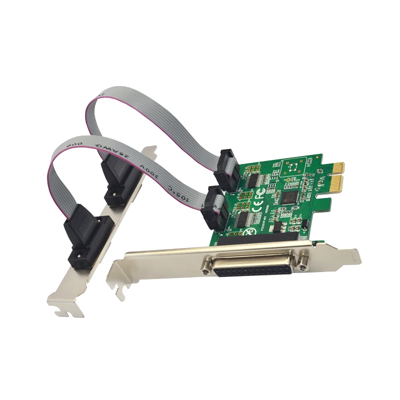 Плата расширения RS 232 адаптер PCI Express 1x компьютерные компоненты PCIE X1 PCI-E карта PCI-E Настольный ПК Аксессуары 2 серийный+ Параллельный