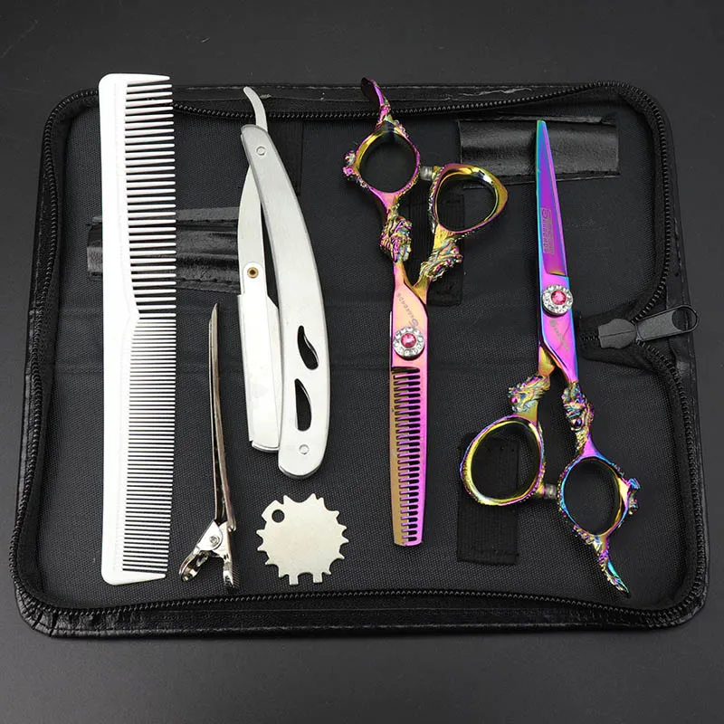 

5.5 inch 6 inch hair stylist tool barber shop equipment Japanese steel scissors thinning cutting set professional hair sparse