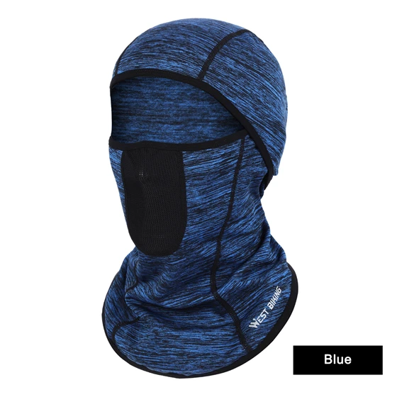 WEST BIKING теплая маска для лица осень зима Велосипедное снаряжение велосипедный Лыжный спорт шейный колпачок термо-шарф щит сноуборд шляпа велосипедная маска - Цвет: Blue
