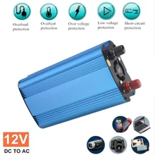 Vehemo 12 В до 220 В 2200 Вт автомобильный преобразователь Автомобильный Инвертор автомобильный удобный адаптер алюминиевый сплав инвертор питания холодильник