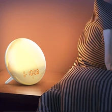 Светильник Wake Up Smart 7 цветов будильник функция повтора сигнала цифровой светильник для сна в спальню радио FM Alexa атмосфера Студенческая лампа