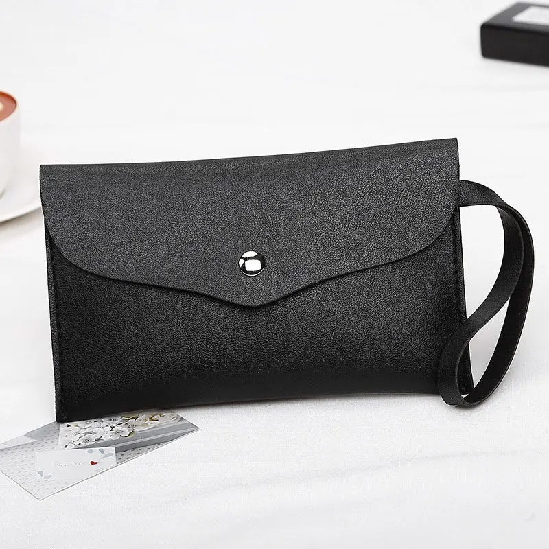 Black Простые длинные бумажники женские кошельки модные кошельки для монет, портмоне Женская Высококачественная сумка для денег из искусственной кожи Кошелек для телефона - Цвет: Black