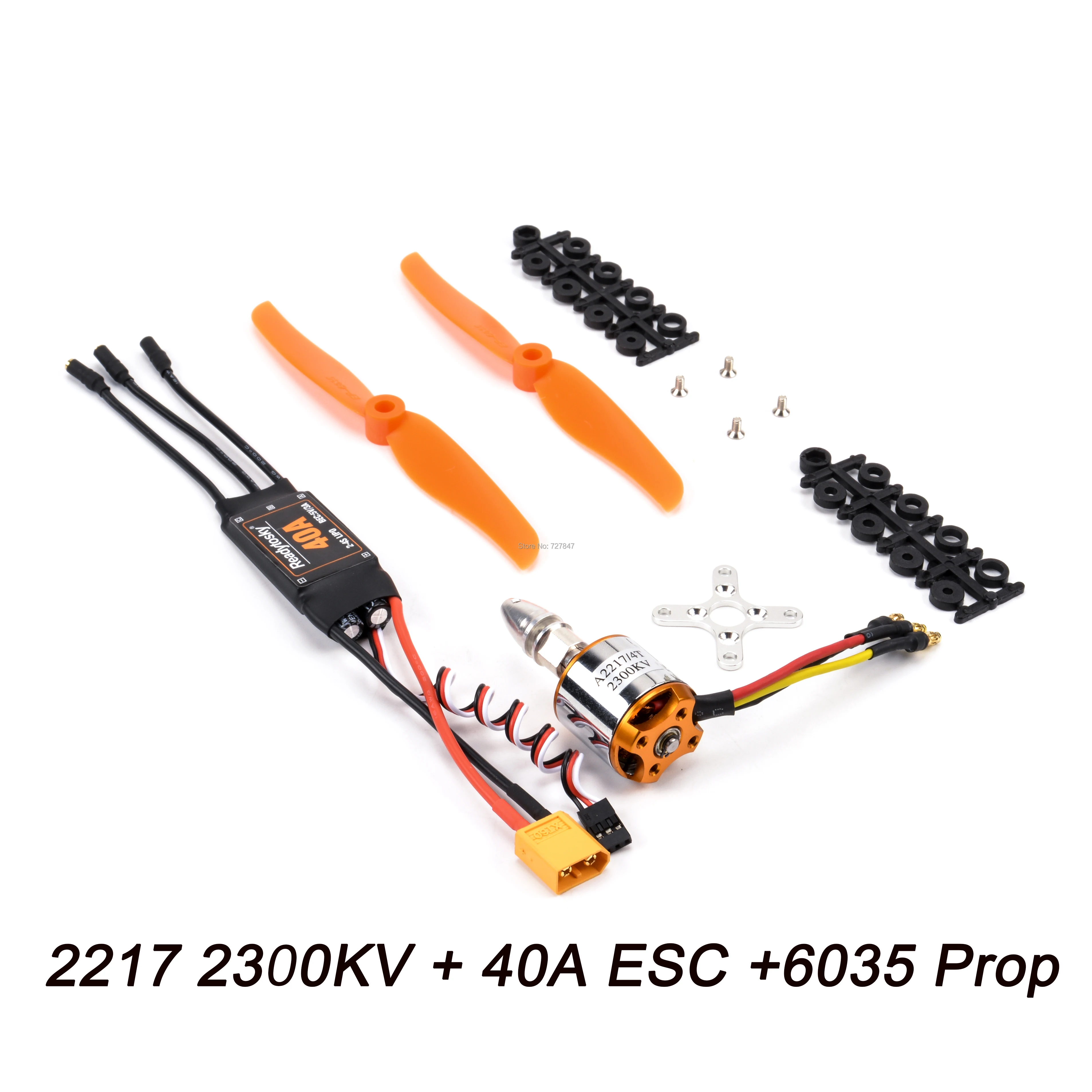 Moteur Brushless 2217 1100KV/1250KV/2300KV avec ESC 40A pour Drone RC