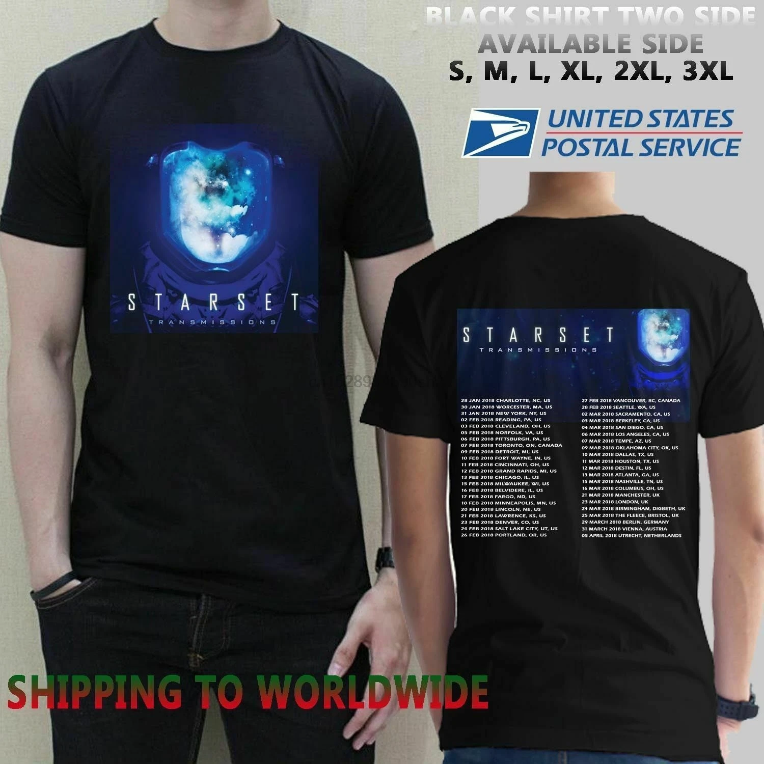 Новинка! Starset новый тур даты 2018 футболка S-5XL мужчин и женщин | Мужская одежда
