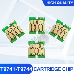Puce pour cartouche d'encre pour imprimante Epson WF C869Ra, Compatible T9741, T9742, T9743, T9744, 4 pièces 