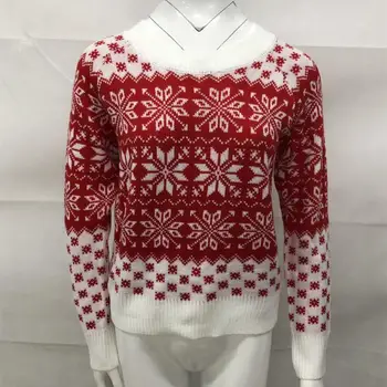 

Christmas couple red sweater knitwear clothing college fashion korean style lovers women family look matching clothes wear