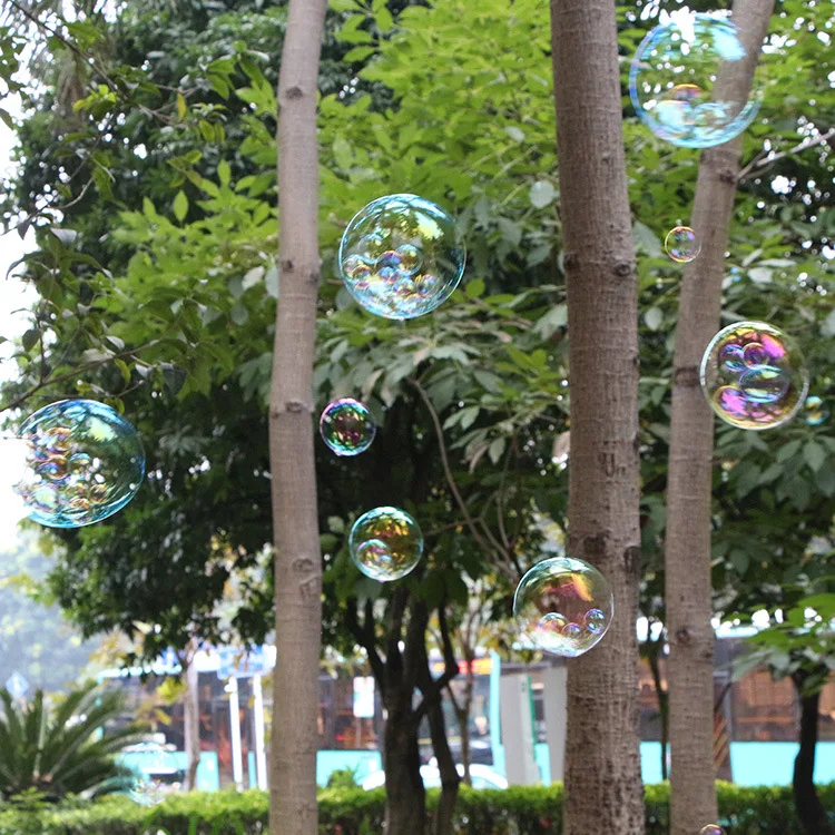CIKOO Bubble in Bubble Electric Fan Bubble Machine CHILDREN'S Toy Blowing Bubbles Gun Bubble Water with Two High