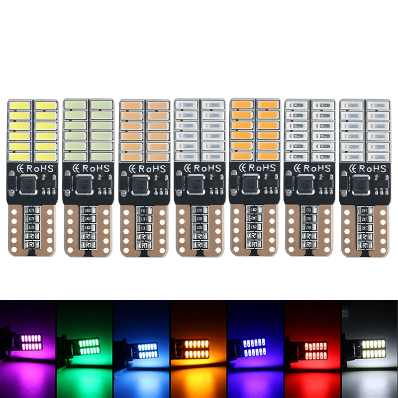 

10pcs T10 W5W LED Canbus Lights 194 168 For Car Interior Dome Reading Lamps Auto License Plate Bulbs Constant Current 12V Diode