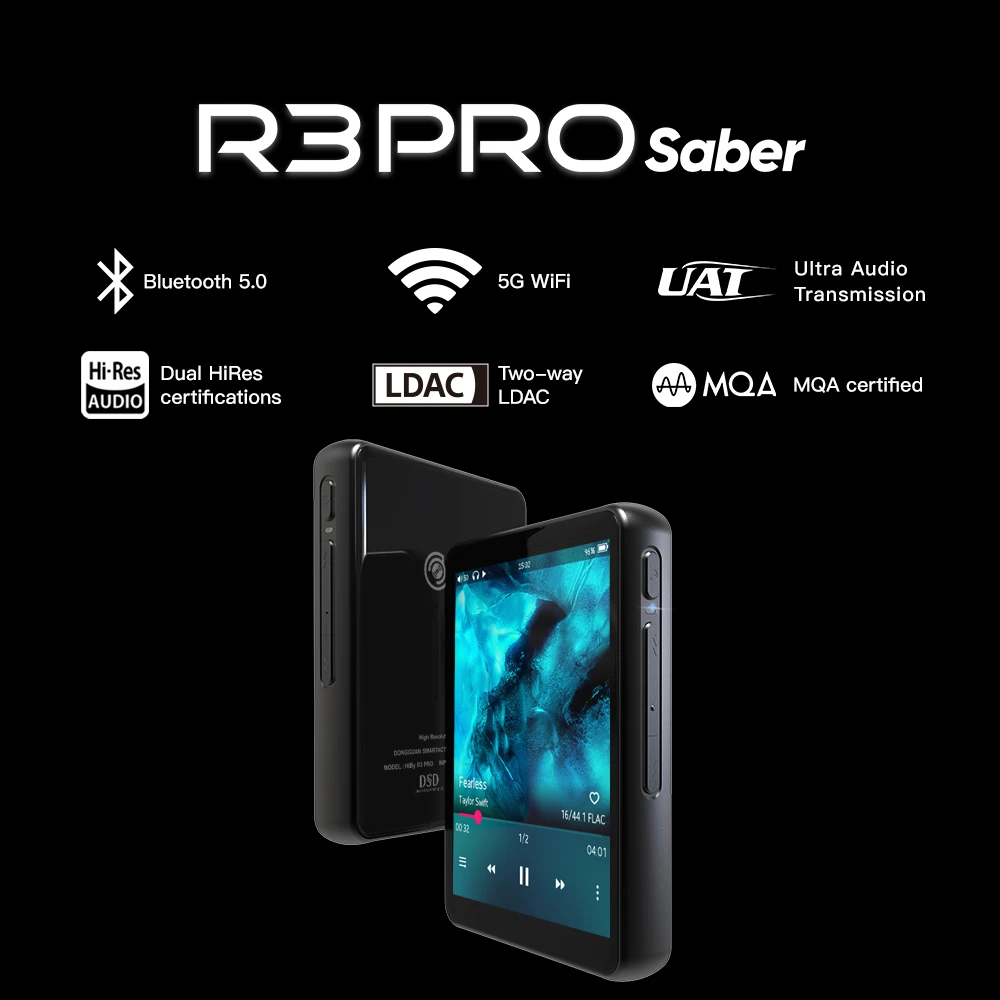 HiBy R3Pro Saber Network Streaming Bluetooth MP3 Music Player HiRes Lossless Audio Tidal MQA 5GWiFi UAT LDAC DSD256 Web radio