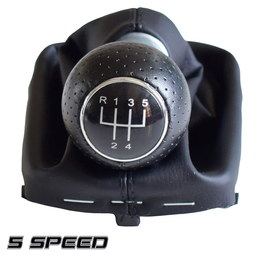 Подходит для Audi A3 S3 2001 2002 2003 ручной 5 6 скоростей Рычаг переключения передач ручка переключения передач с гетром ботинок кожаный чехол - Название цвета: 5 Speed-Black