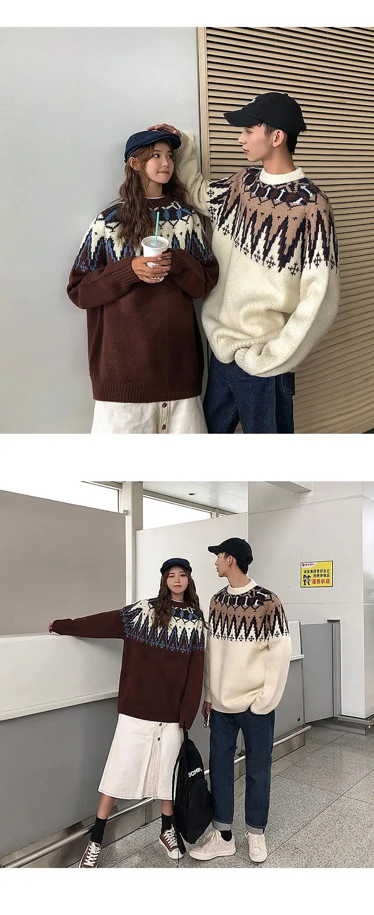 Privathinker, осенние мужские и женские пуловеры, корейские свитера для пары, жаккардовые повседневные топы, одежда для женщин, Вязанный свитер для влюбленных