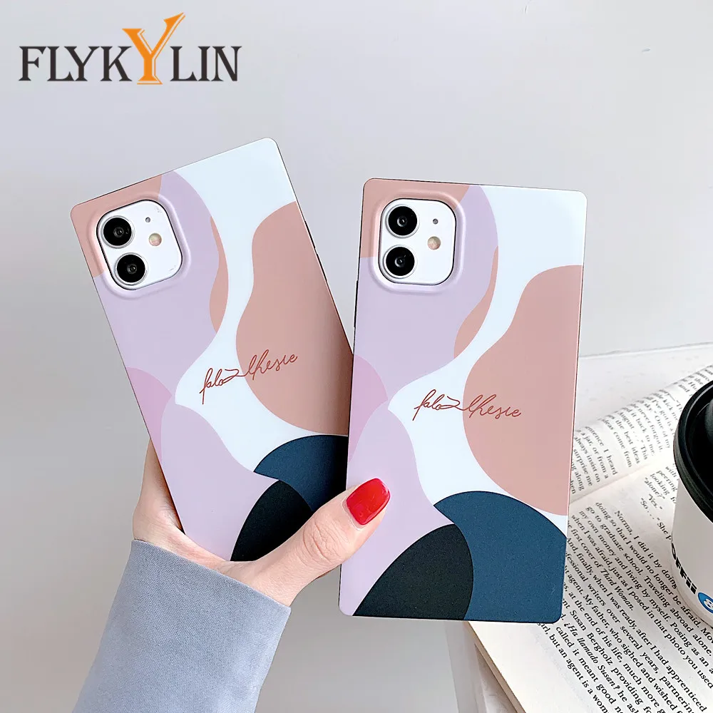 Чехол FLYKYLIN квадратный с геометрическим узором для iPhone 12 11 Pro Max XS XR X 7 8 Plus SE 2020