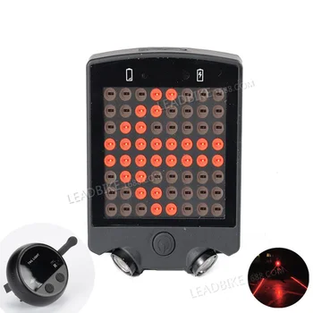

1pcs Wireless Remote 64 LED Laser Bicycle Rear Tail Light USB Rechargeable Bike Cycling Safety Warning Turn Signals Light 2019