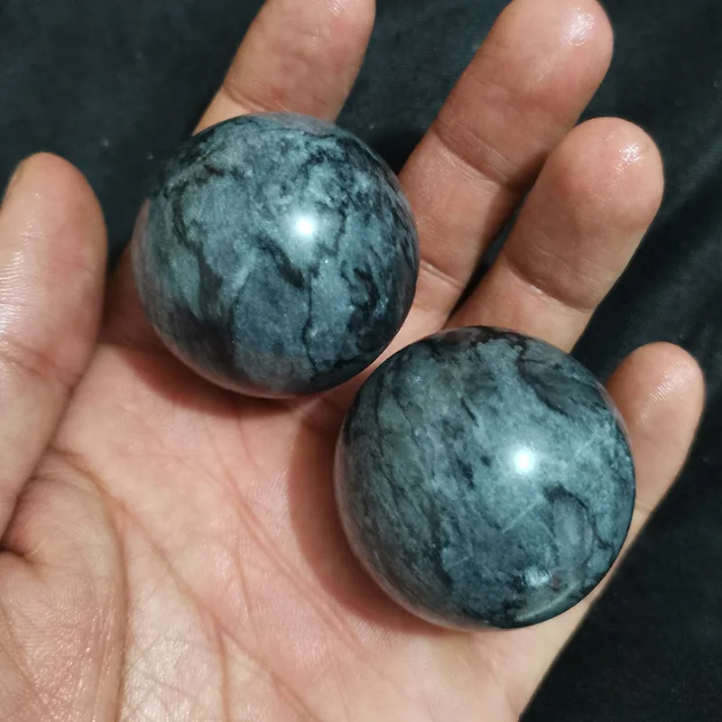 40MM Lady Fitness Balls Health Massage Ball Rraining Jade Feeling Solid Natural Stone Child Finger Baoding-ball