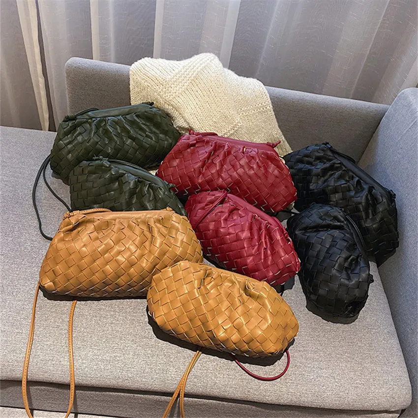TOYOOSKY Brand Cloud Bag Women Luxury Soft Leather Dumpling Shoulder Crossbody Bags Large Capacity Weaving Clutch Purse