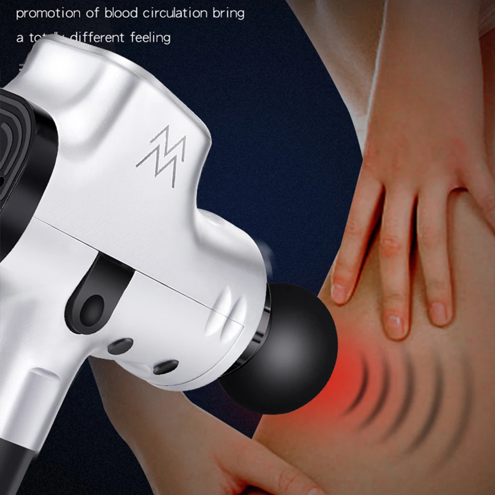 Массажный пистолет беспроводной Перезаряжаемый стимулятор мышц Массажер для глубоких тканей устройство для расслабления тела для похудения коррекция боли